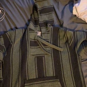 Grey& green poncho